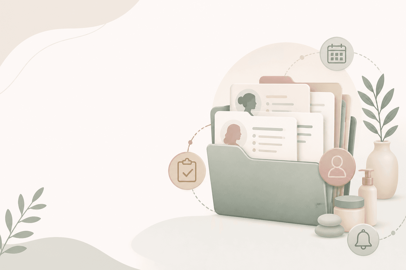 Illustration for an article about how to organize client records for a salon